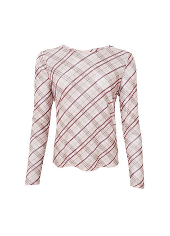 BCKamma Mesh Blouse Beige Tartan