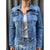 Hera Artwork Denim Jacket Denim Blue