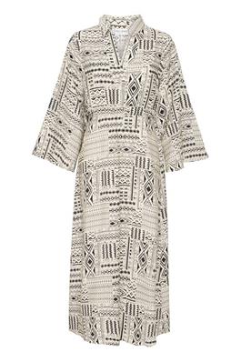 PZEsme Dress Off White Black Graphit Print