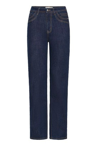 PZKatja HW Jeans Straight Leg Un-Washed Denim