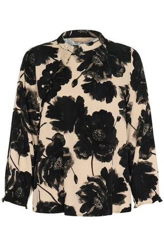 CURachel Elitha Shirt Black/Offwhite Flower