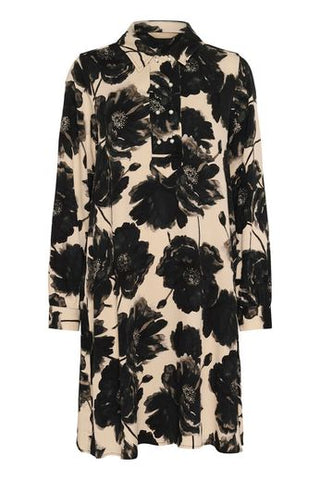 CURachel Elitha Short Dress Black/Offwhite Flower