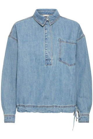 PZAgetha LS Blouse Light Blue Denim