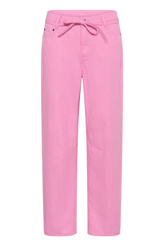 CUAyna Barrel Pants Pink Stripe