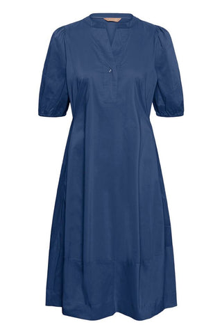 CUantoinnett SS. Placket Dress True Blue