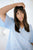 KCcarlee Short SL Blouse White Blue strip