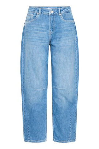 PZAnni HW Jeans Barrel Leg Medium Blue