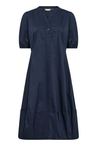 CUAntoinett SS Placket Dress Blue Iris