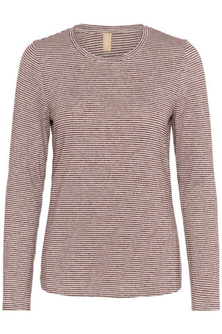 CUAlexandra Jersey LS T-Shirt Bordeaux/White