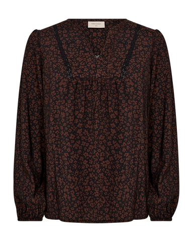 FQMolli Blouse Black W Coffee Bean