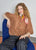 BCBjoerk Patent Knit Cardigan Camel
