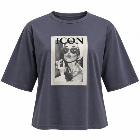 Icon Glasses Tee Dark Grey