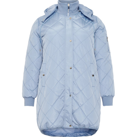 Quilted Coat With Hood Allura Blue