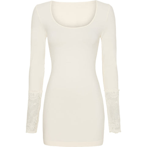 Mary Blouse Lace LS Plus Off White