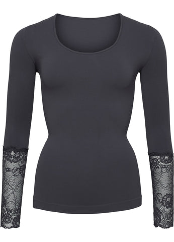 Long Sleeve Lace Antracit